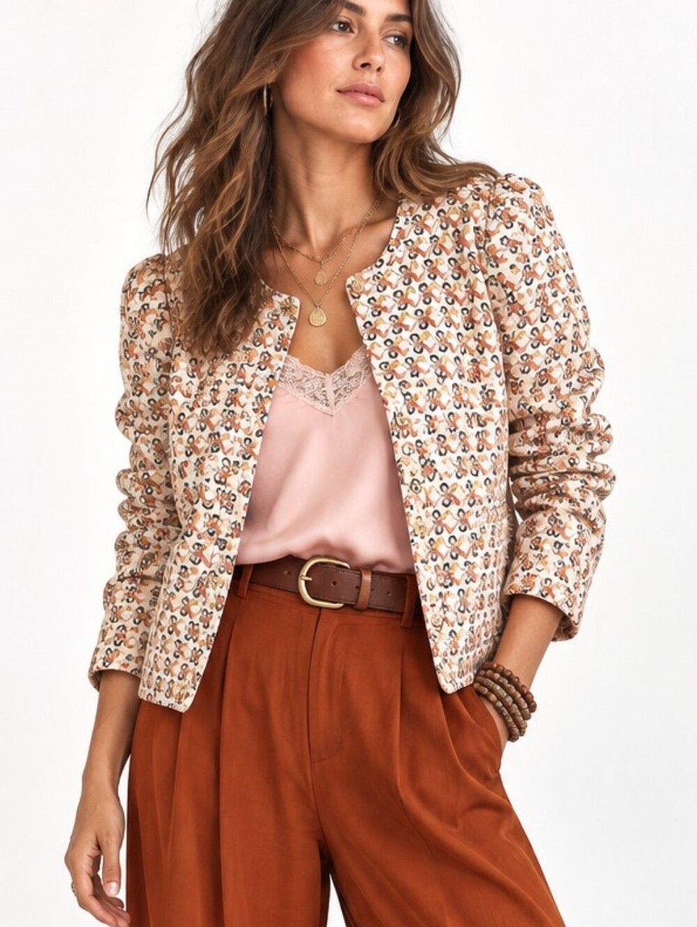 Hale Bob Jacket Quilted Cropped Sofia Blazer